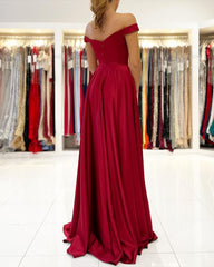 Glamorous Off The Shoulder Ruby Split Ruffles A-Line Prom Dresses