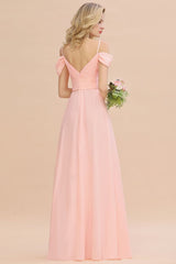 Gogeous Off Shoulde straps Aline Bridesmaid Dress Chiffon Maid of Honor Dress