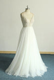 Gorgeous A-line White Lace Tulle Wedding Dress | Sleeveless Appliques Bridal Gowns