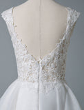 Gorgeous Jewel Sleeveless Lace Ruffles White Short Wedding Dresses