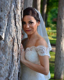 Gorgeous Off Shoulder Mermaid Wedding Dress with Lace Appliques