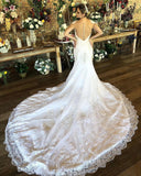 Gorgeous Off The Shoulder Tulle Mermaid Wedding Dresses With Lace Appliques