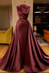 Gorgeous One Shoulder Burgundy Red Ruffles Prom Dress Long