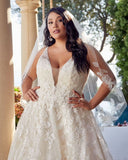 Gorgeous Plus Size Lace Wedding Dress Mermaid Bridal Gowns