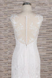 Gorgeous Sleeveless Straps Lace Wedding Dress | Jewel Straps Mermaid Bridal Gowns With Appliques