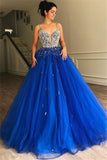 Gorgeous Spaghetti Beaded A-Line Sleeveless Straps Tulle Evening Dresses BC1613