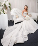 Gorgeous Sweetheart Mermaid Wedding Dress Long With Lace Appliques