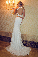 Halter Crystals Beadings Wedding Dresses Mermaid Sweep Train Open Back Bridal Gowns SZSM236