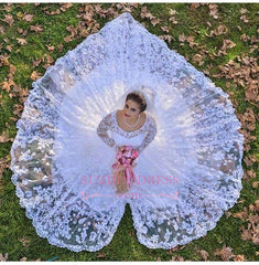 Lace A-line Luxurious Long-Sleeve White Wedding Dresses