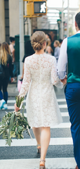 Long Sleeve Lace White Short Wedding Dresses | Chic A-line Bridal Gowns