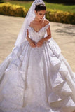 Luxury Satin Sleeveless Ruffles Lace A-Line Wedding Dresses