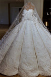 Luxury Strapless Beading Appliques Wedding Dresses | Lace Sleeveless Bridal Ball Gown