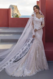 Mermaid Long Sleeve Off the Shoulder Wedding Dress