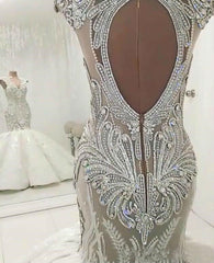 Mermaid Luxury Beading Sleeveless Wedding Dresses | Sexy Appliques Bridal Gowns