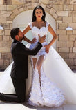 Mermaid Off the Shoulder Lace Wedding Dress New Arrival Detachable Train Summer Bridal Gown MH060