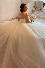 Modern Princess Long Long Sequins Sleeveless Bridal Dress