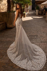 Modern sweetheart sleeveless mermaid lace Bridal Gowns