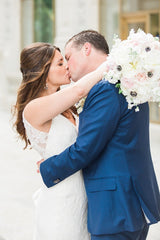 New Arrival A-Line Lace Wedding Dress V-Neck Sweep Train Bridal Gown
