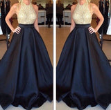 New Arrival Halter Beading Prom Dress Latest A-Line Sweep Train Formal Occasion Dress