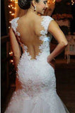 New Arrival Mermaid Floor Length Wedding Dress Elegant Lace Open Back Bridal Gowns