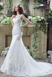 New Arrival Mermaid Lace Applique Bridal Gown Latest Custom Made Wedding Dress with Train CPS247