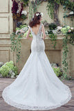 New Arrival Mermaid Lace Applique Bridal Gown Latest Custom Made Wedding Dress with Train CPS247