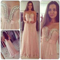 New Arrival Sweetheart Chiffon Prom Dress A-Line Crystal Formal Occasion Dresses