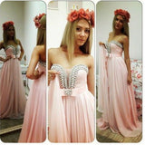 New Arrival Sweetheart Chiffon Prom Dress A-Line Crystal Formal Occasion Dresses