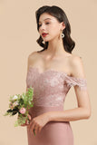 Off Shoulder Floral Lace Appliques Mermaid Evening Dress Bridesmaid Dress