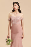 Off Shoulder Floral Lace Appliques Mermaid Evening Dress Bridesmaid Dress