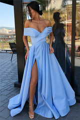 Off The Shoulder Sexy Slit Long Formal Dresses Online