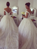 Off the Shoulder Lace Ball Gown Princess Dress Gorgeous Tulle Wedding Dresses