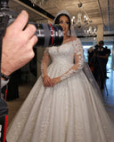 Plus Size Long Sleeve Lace Wedding Dress Tulle Bridal Gowns