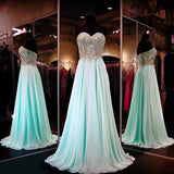 Pretty Chiffon Prom Dress Sweetheart Sequins Beads Evening Dresses