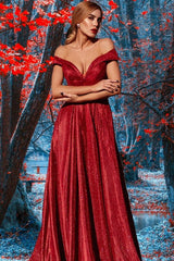 Red Evening Dress Long Glitter