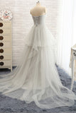 Ruffles Sweetheart Organza Prom Dress Beading Belt Grey Evening Gowns