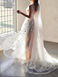 Sexy A-Line Wedding Dresses Sweetheart Lace Sleeveless Bridal Gowns Wedding Dress in Color See-Through Court Train