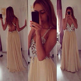 Sexy Beading Spaghetti Strap Prom Dress Crossed Back Floor Length Dresses CE0144