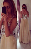 Sexy Beading Spaghetti Strap Prom Dress Crossed Back Floor Length Dresses CE0144