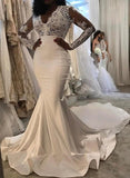 Sexy Lace Trumpet/ Mermaid Wedding Dresses | White Chic Wedding Dress