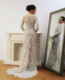 Sheath Lace Long Sleeves Wedding Dress Online