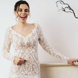 Sheath Lace Long Sleeves Wedding Dress Online