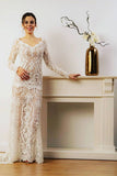 Sheath Lace Long Sleeves Wedding Dress Online