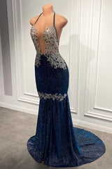 Shining Sequins V-neck Sleeveless Floor-length Mermaid Prom Dresses