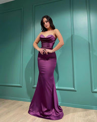 Simple Evening Dresses Purple Prom Dresses Long