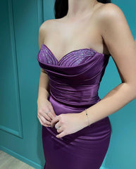 Simple Evening Dresses Purple Prom Dresses Long