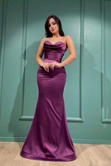 Simple Evening Dresses Purple Prom Dresses Long