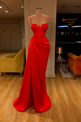 Simple Long Mermaid Spaghetti Straps Sleeveless Prom Dress