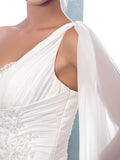 Simple Sheath Wedding Dress One Shoulder Chiffon Straps Country Vintage Bridal Gowns Sweep Train