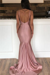 Spaghetti-Straps Mermaid Amazing Sweep-Train Prom Dresses